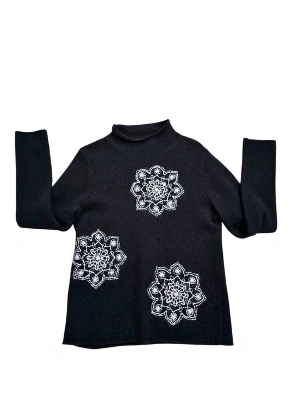 Field Gear Lambs Wool Rabbit Hair Black Mockneck Sweater M